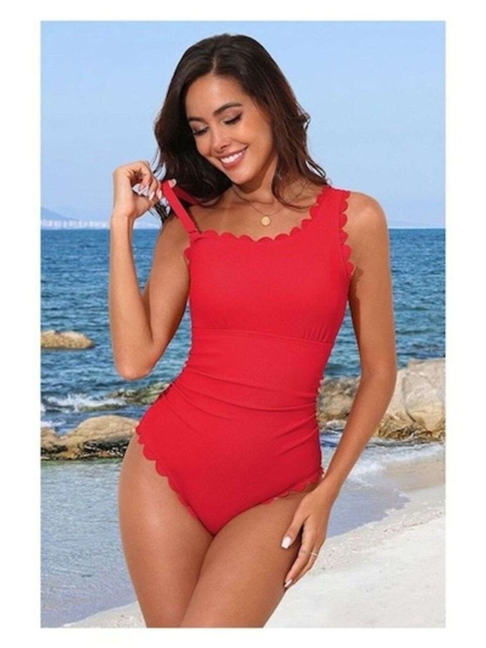 Charmo Women's Scalloped One-Piece Size L - 1714